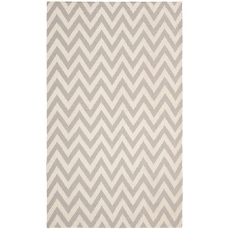 Safavieh 10 x 14 ft. Dhurries Hand Woven Flat Weave Large Rectangle Area Rug Grey & Ivory DHU557C-10
